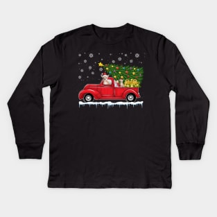 Red Truck pick up Chihuahua Christmas  lover gift T-Shirt Kids Long Sleeve T-Shirt